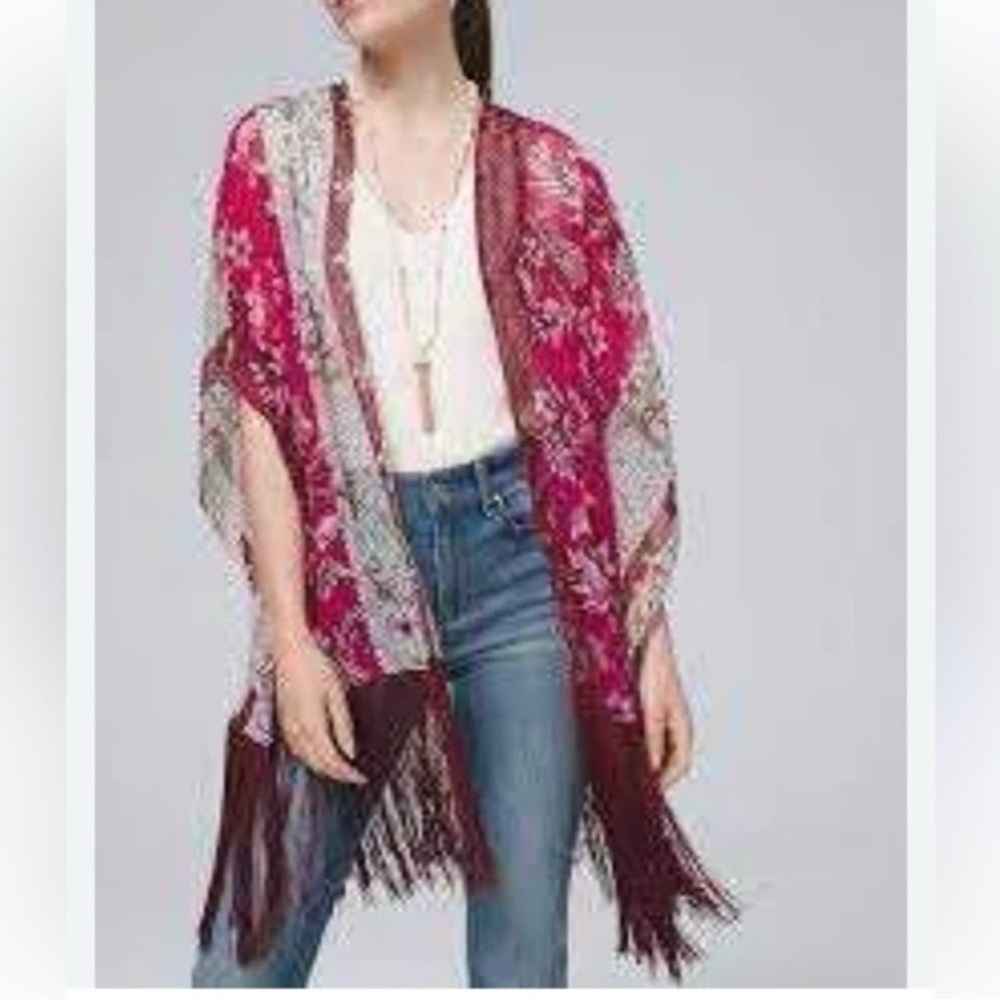 White House Black Market Shawl with Fringe